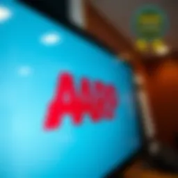 AARP Medicare logo on a digital screen