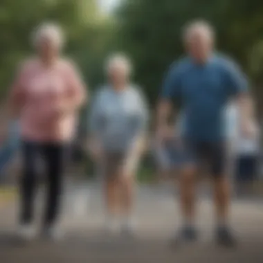 Group of seniors exercising together