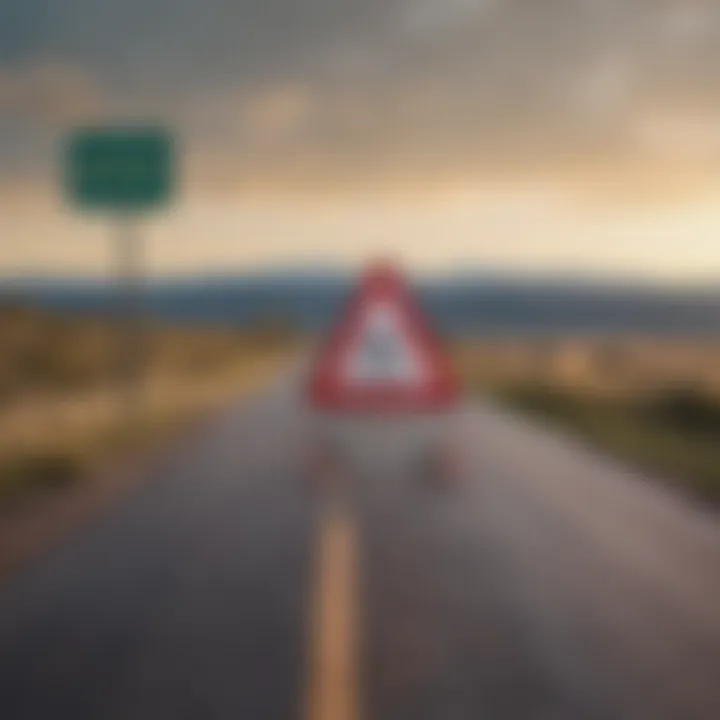 A road sign indicating no entry, representing the challenges faced by uninsured motorists