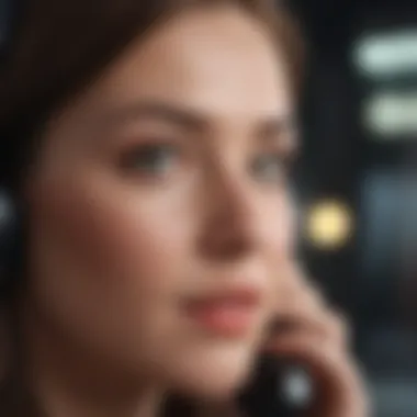 Close-up of a telephone with customer service contact details