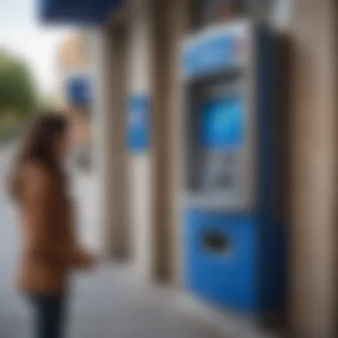 User engaging with a Citibank ATM for cash deposits