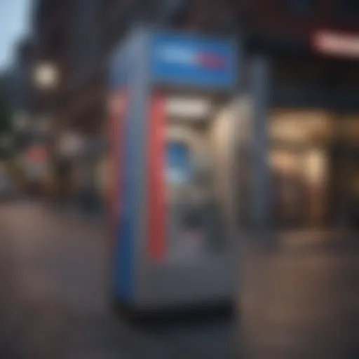 Overview of a Capital One ATM in an urban setting