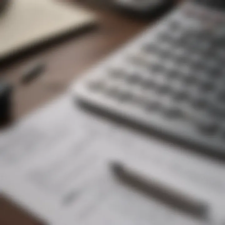 Close-up of loan paperwork and calculator on a desk