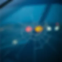 Close-up view of a cracked windshield highlighting the damage