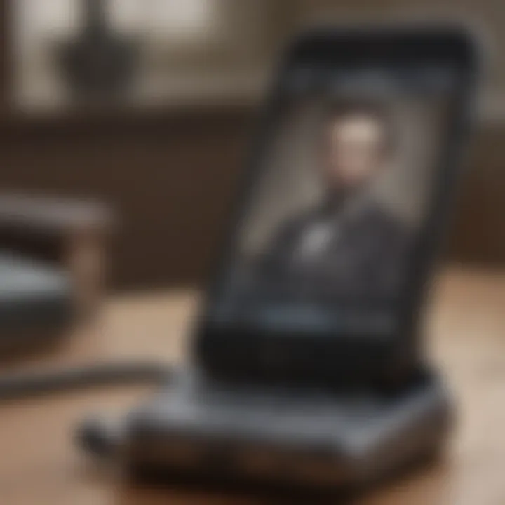 Close-up of a phone with Lincoln Heritage Insurance contact details