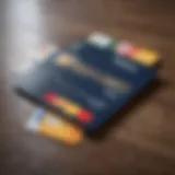 Credit card with travel-related symbols