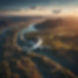 A scenic view from a Delta flight showcasing an aerial landscape.