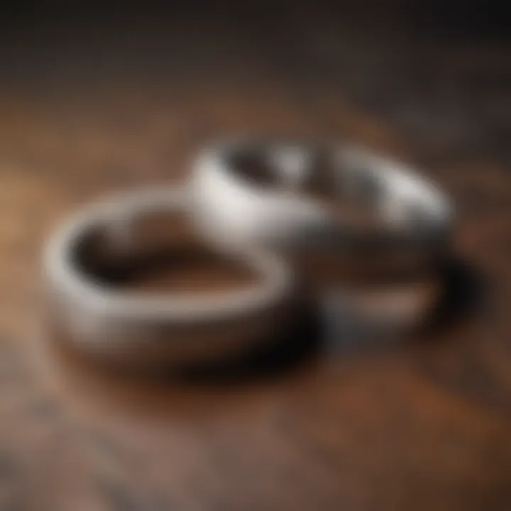 Simple yet beautiful wedding rings on a rustic background