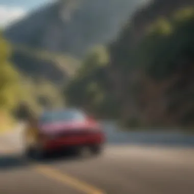 AARP member enjoying a scenic road trip in a rental car