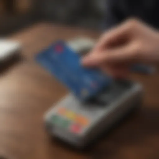 A sleek credit card on a modern smartphone displaying a payment app