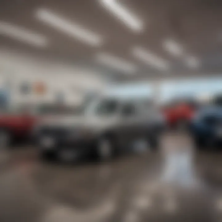 An overview of a used car dealership showcasing affordable options