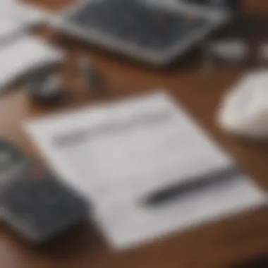 Health insurance documents and a calculator on a desk