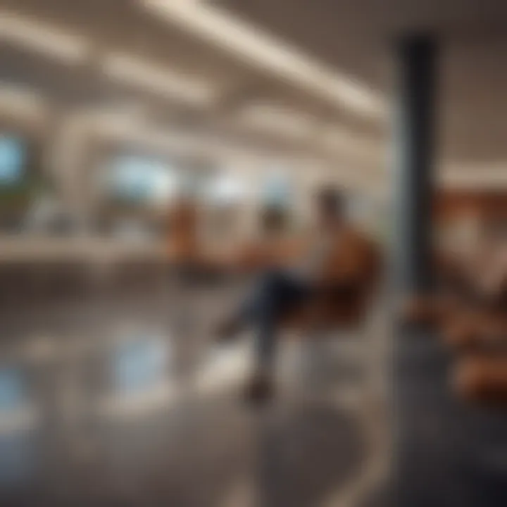 A traveler contemplating options at an airport lounge, embodying the travel experience.