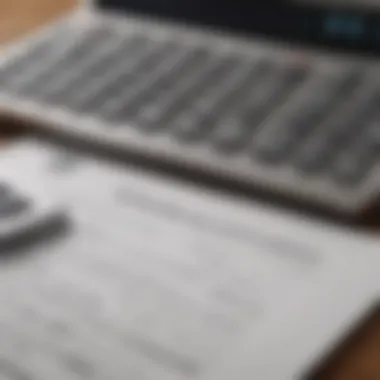 Budgeting Strategies with American Express Skyline A close-up of a calculator and financial documents reflecting budgeting strategies with American Express Skyline.