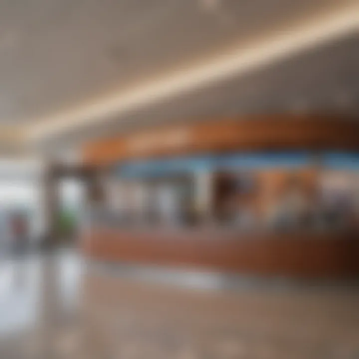 Interior of Nampa Airport showcasing ticket counters and waiting area