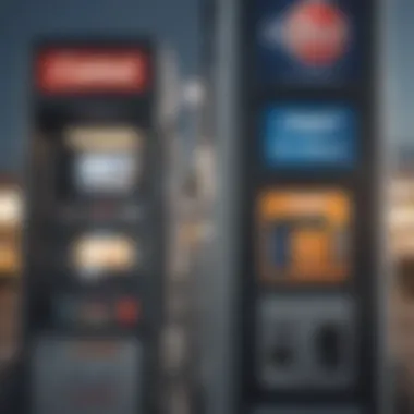 Close-up of a gas pump with a credit card reader