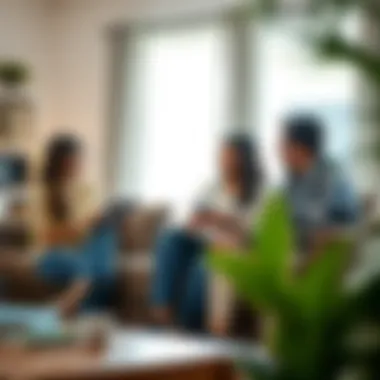 Family Discussing Insurance A family discussing insurance options in a comfortable living room setting