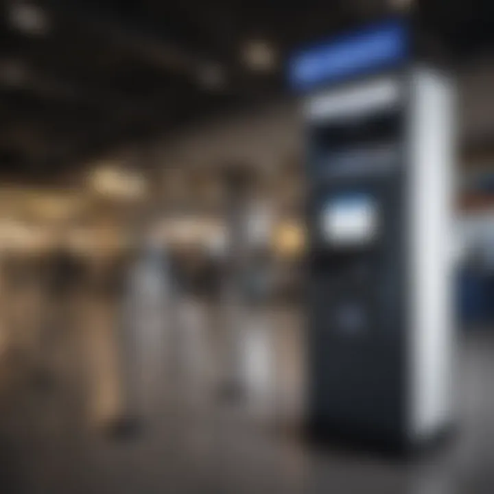 Global Entry kiosk with user scanning passport