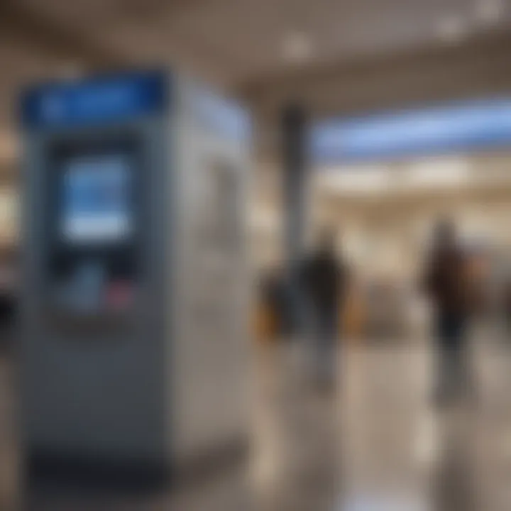 A traveler passing through a Global Entry kiosk