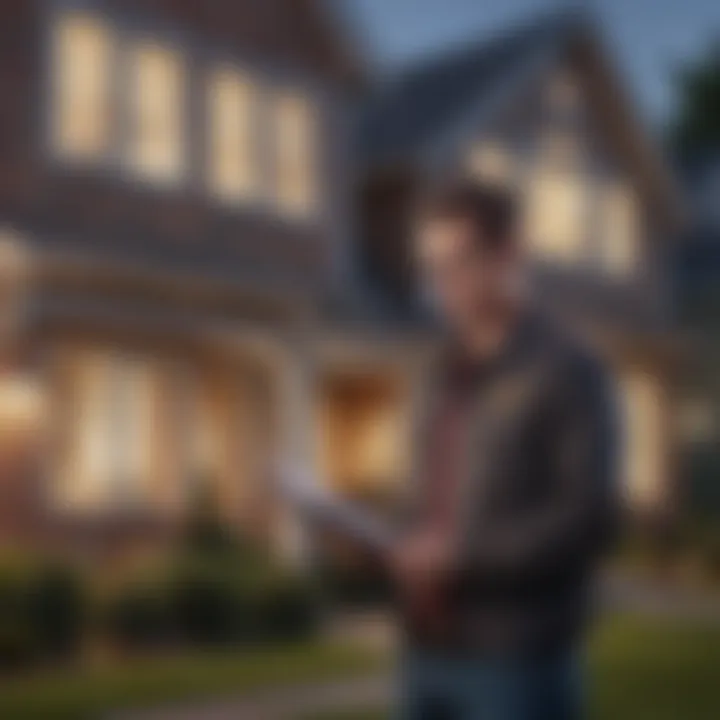 A close-up of a home inspector examining a property, emphasizing thorough evaluation