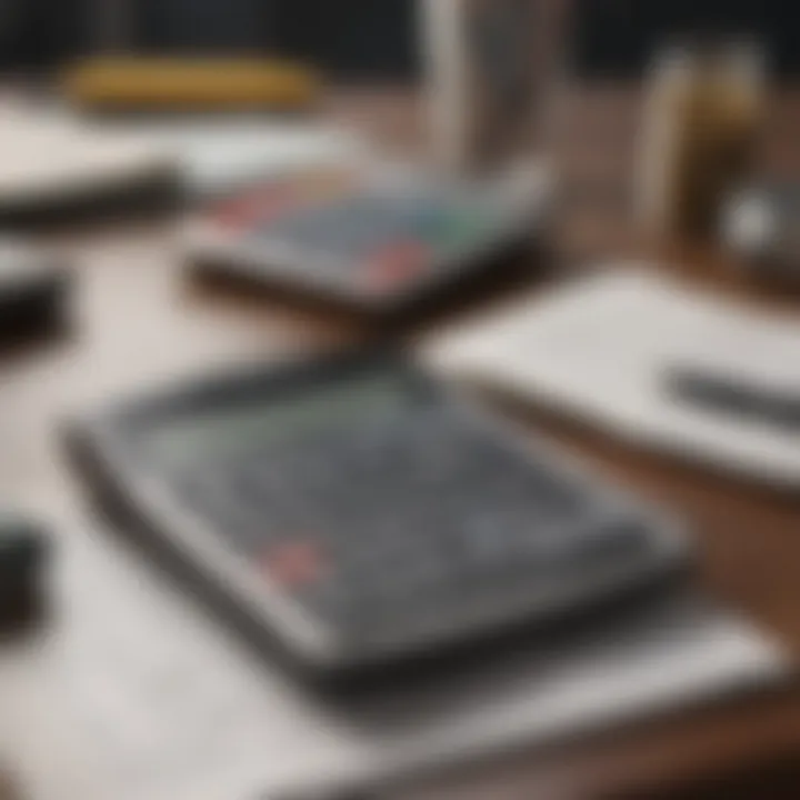 A calculator and financial documents on a desk