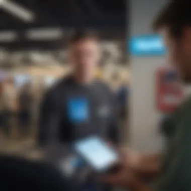 Engaging with PayPal at a Service Point Person conducting a transaction at a PayPal service point