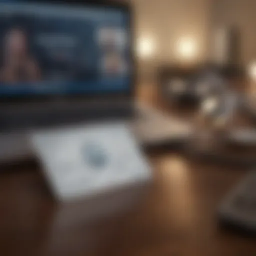 Corporate American Express card on a desk with a laptop