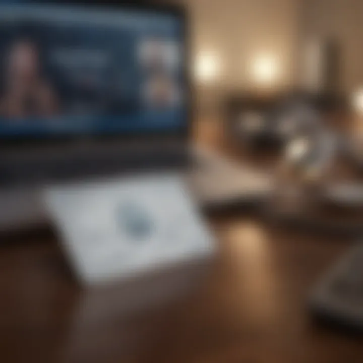 Corporate American Express card on a desk with a laptop