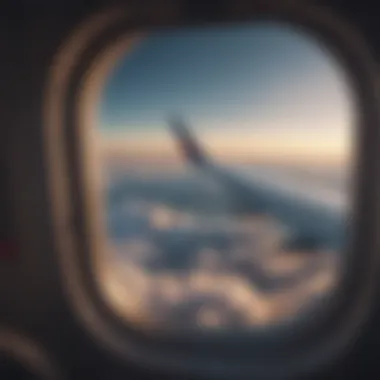 A scenic view from an airplane window, capturing the thrill of air travel.