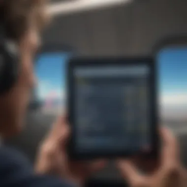 Travelers analyzing flight prices on a digital device