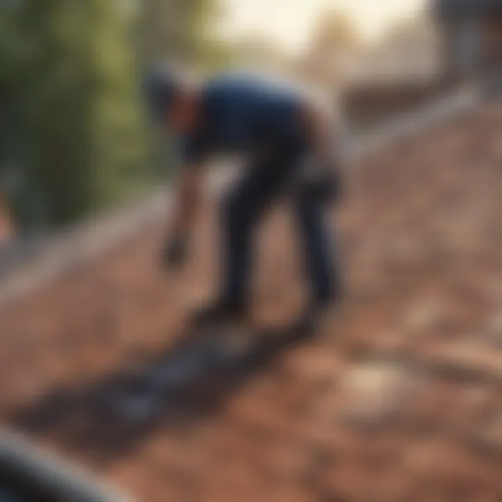 Illustration of a roof being inspected for damage