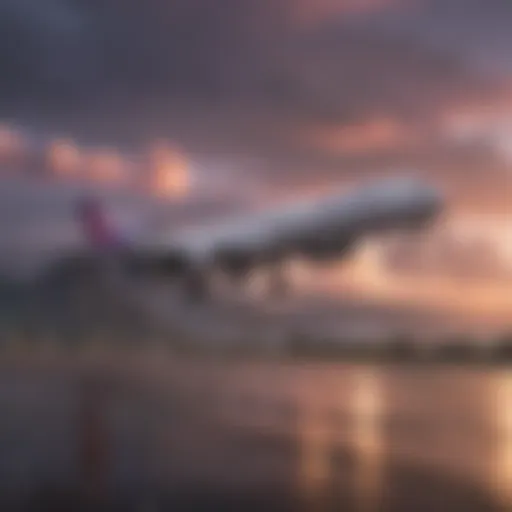 A scenic view of Hawaiian Airlines flight taking off