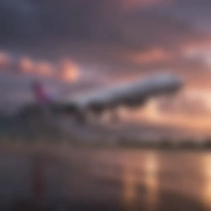 A scenic view of Hawaiian Airlines flight taking off