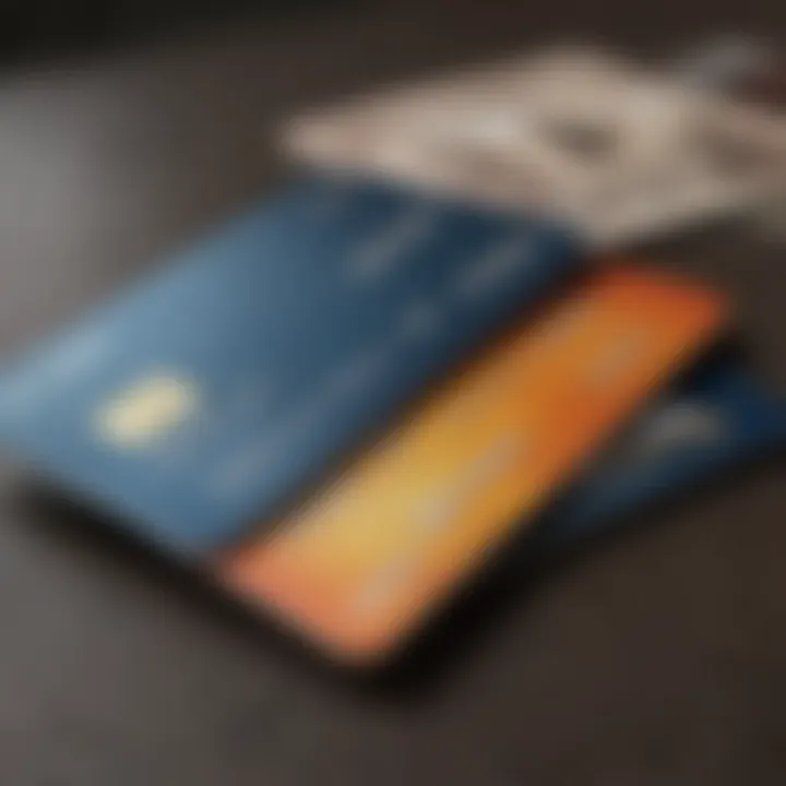 An array of credit cards illustrating different features and benefits.