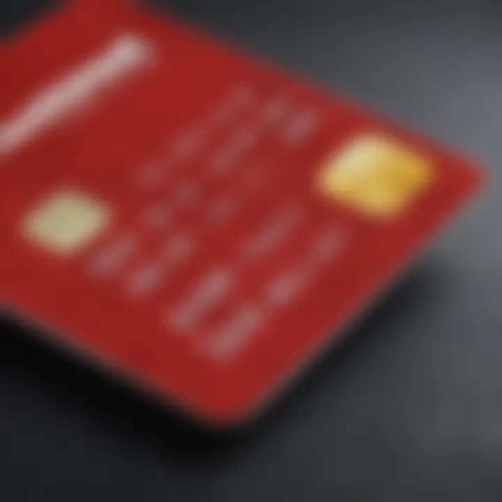 Close-up view of a RedCard credit card showcasing design and branding