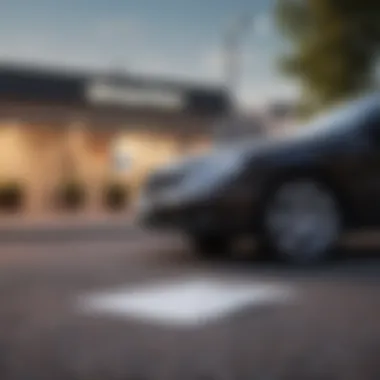 A car parked in front of a government office symbolizing registration