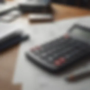 A calculator and financial documents