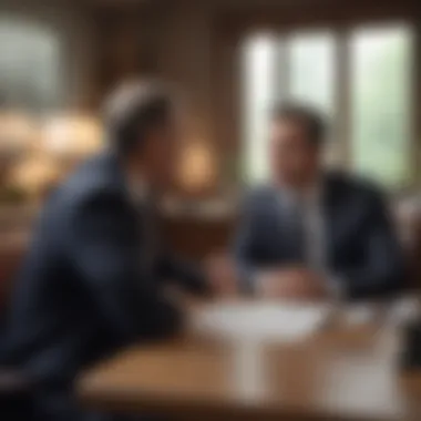 Client and Advisor Discussion Client discussing insurance plans with a professional advisor