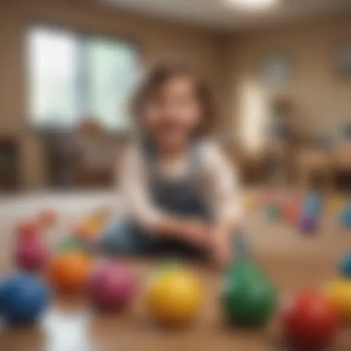 A joyful child engaging in play activities at a day care center.