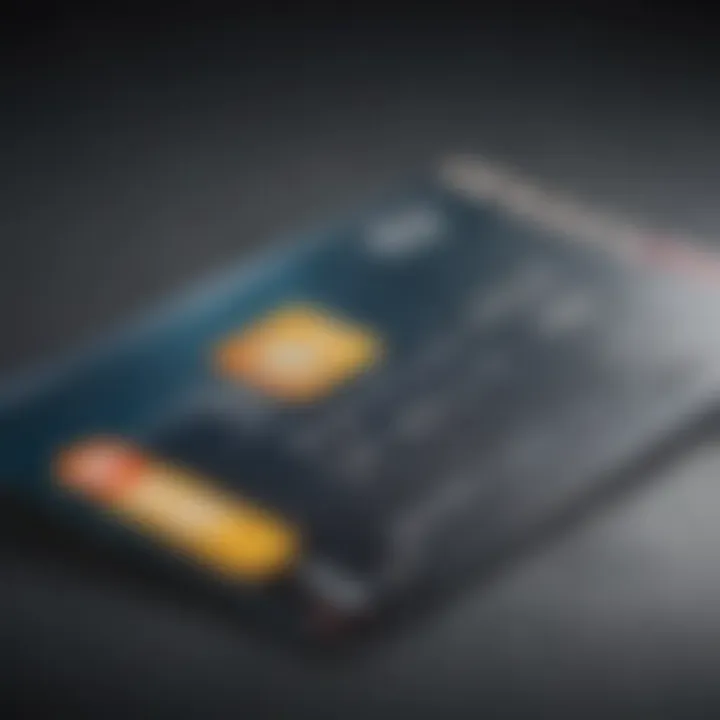 Close-up of a credit card with insurance icons overlay