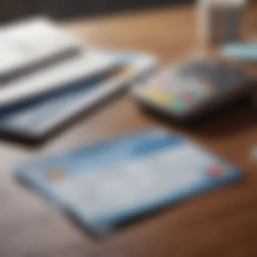 Credit card and life insurance policy documents on a desk