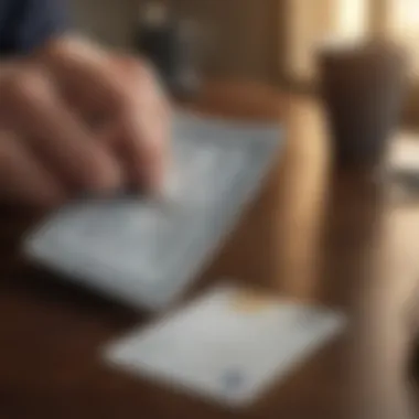 Person calculating finances with an American Express Everyday Card on the table