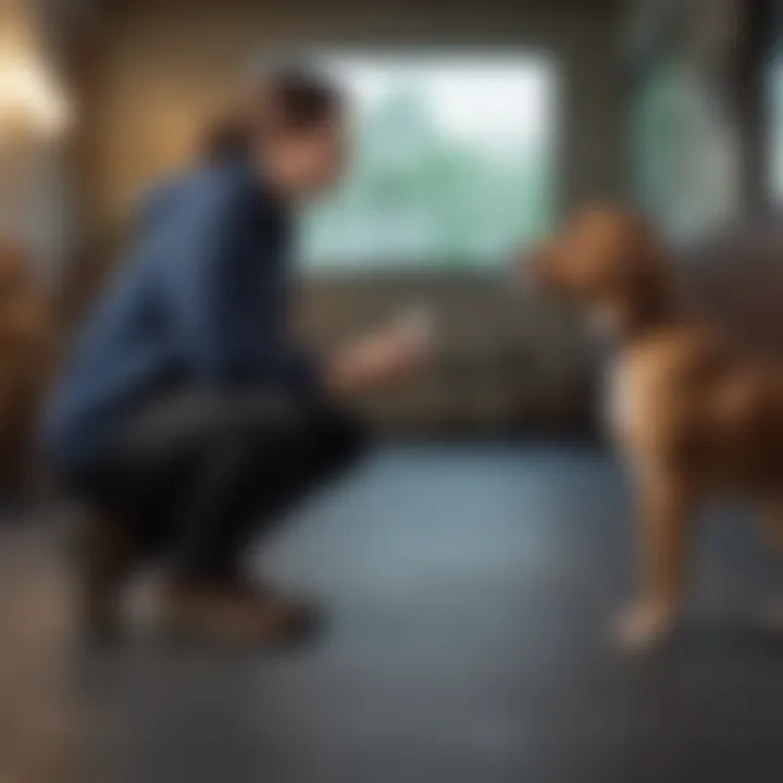 A professional trainer working with a dog