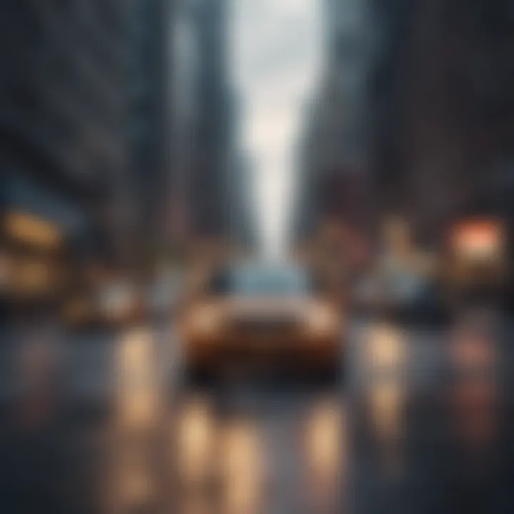 A cityscape of New York showcasing urban driving conditions