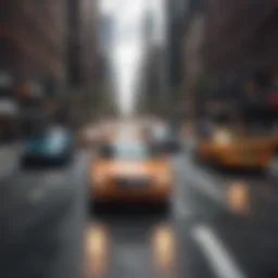 Urban landscape showcasing NYC vehicle traffic
