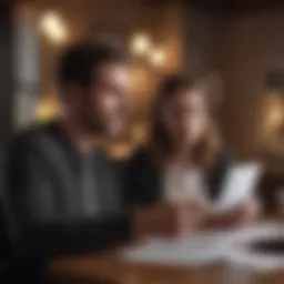 A couple reviewing their finances together