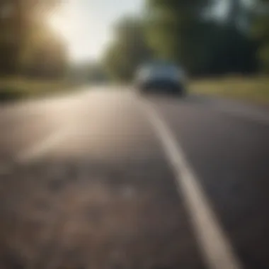 An empty road symbolizing the personal risks of driving without safety nets.