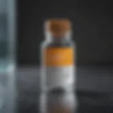 Detailed view of shingles vaccine vial