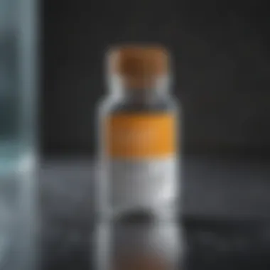 Detailed view of shingles vaccine vial