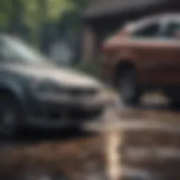 Visual representation of a car accident scene illustrating damage assessment.